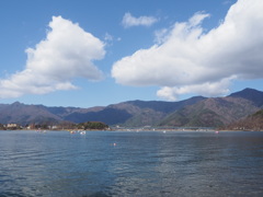 河口湖と空