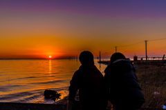 江川海岸からの夕焼け