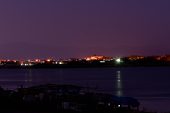 小さな町の夜の景