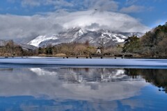 薄氷の三島池　６