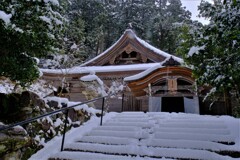 葛川明王院　本堂雪景