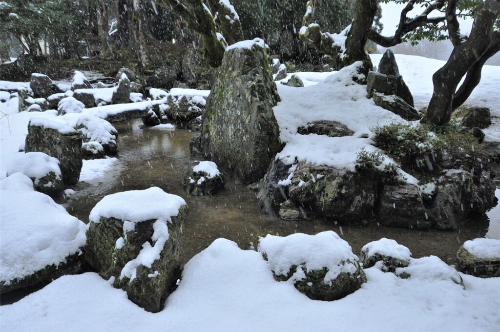 雪景の足利庭園　３