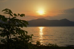 奥琵琶湖夕日　１