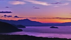 晩秋の奥琵琶湖の夜明け　５