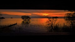 額の湖北夕景