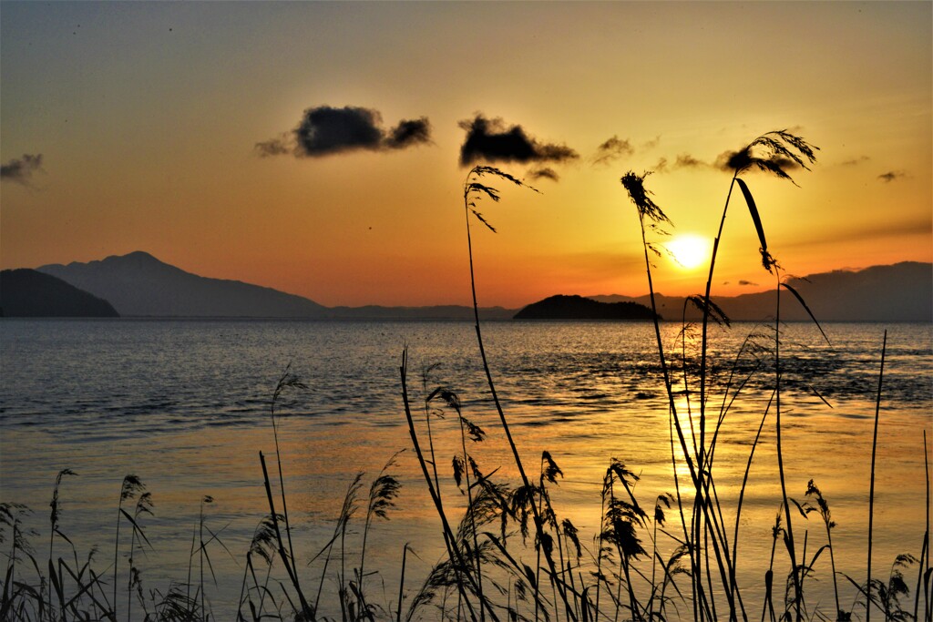 琵琶湖湖西マキノの朝日