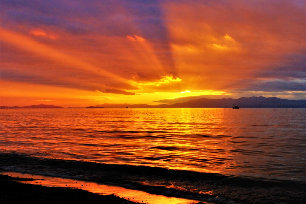 琵琶湖秋夕景　４