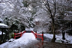 葛川明王院　三宝橋雪景