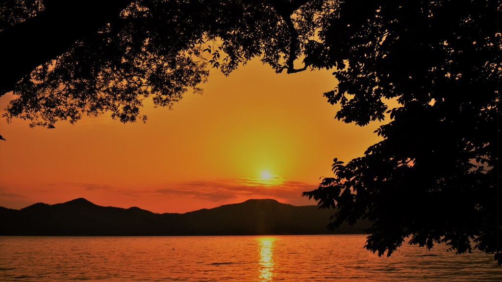 奥琵琶湖夕日　２