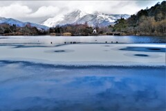 薄氷の三島池　４