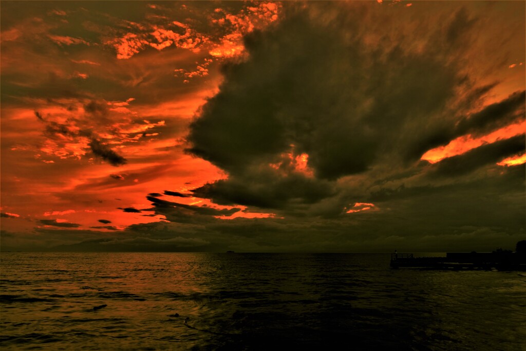 Lake Biwa evening cloud