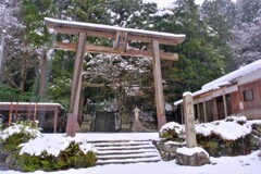 地主神社雪景　３-１