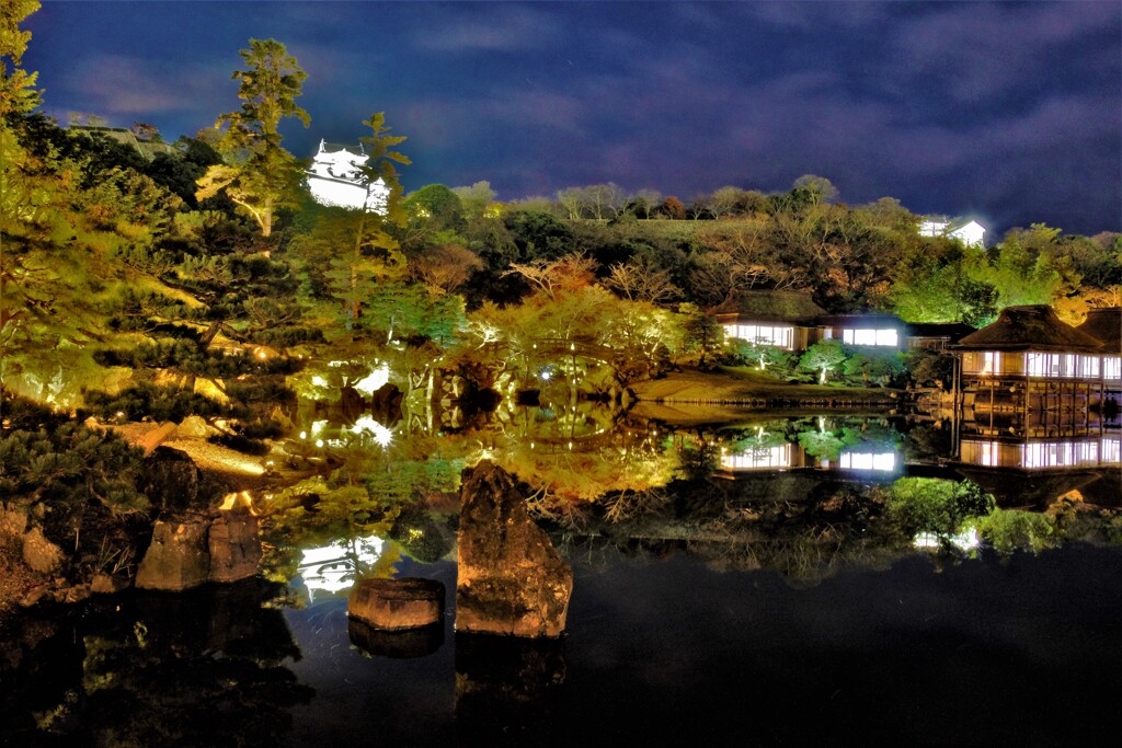 彦根城大名庭園・玄宮園ライトアップ　４