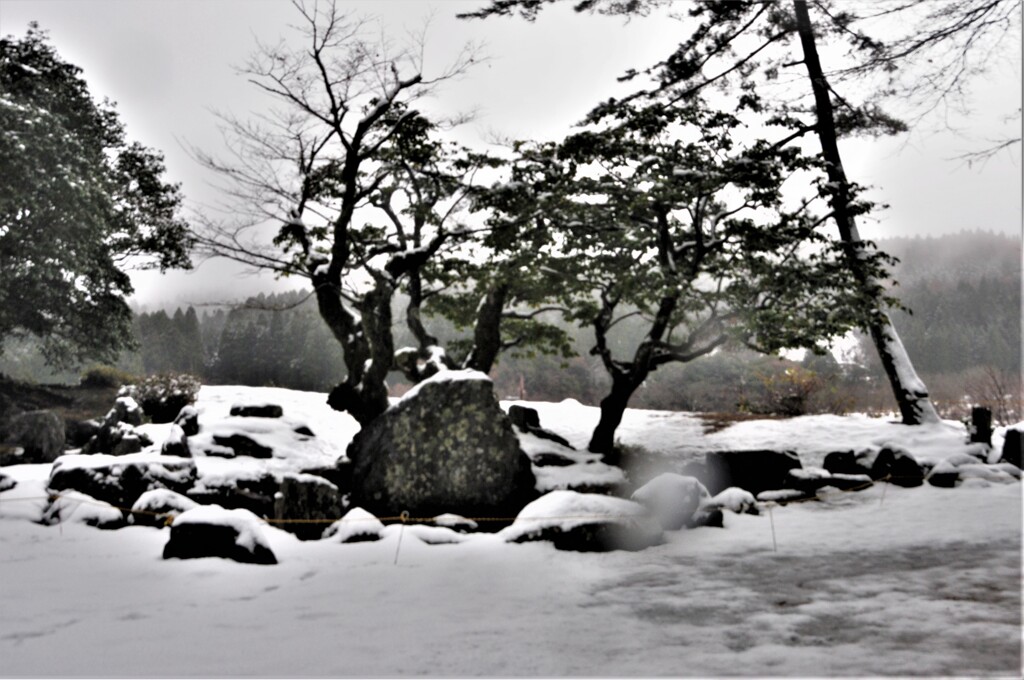 雪景の足利庭園　１