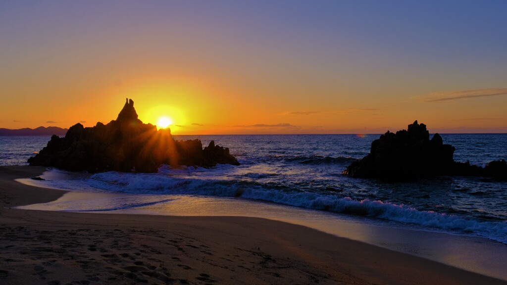 若狭美浜の水晶浜夕景　Ⅱ