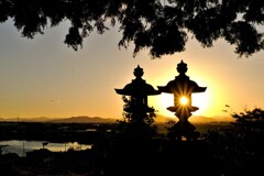 夕灯り灯籠