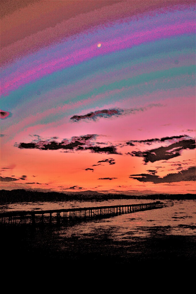 琵琶湖水無月夕景