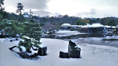 玄宮園雪景　４