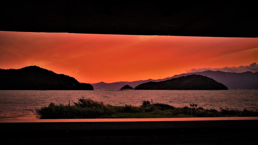 額縁夕景