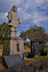 坂本城城址公園　明智光秀像