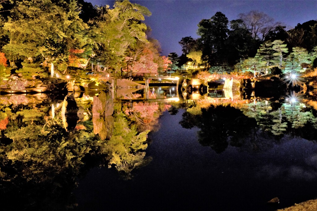 彦根城大名庭園・玄宮園ライトアップ　８