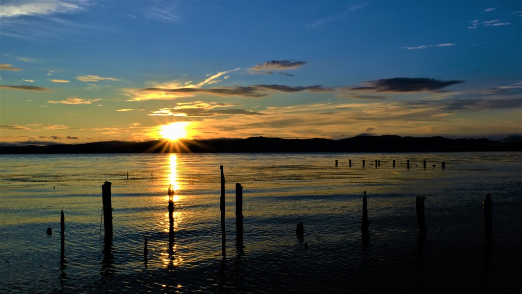 湖北の夏夕景