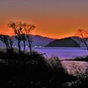 竹生島夕照