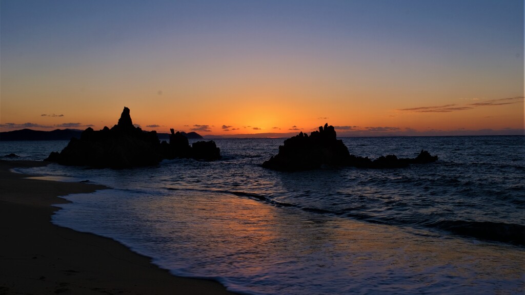 若狭美浜の水晶浜夕景　Ⅴ