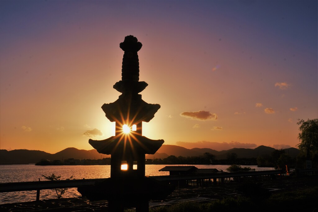 西の湖夕景