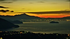 晩秋の奥琵琶湖の夜明け　２