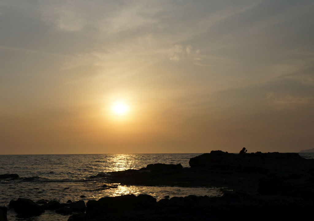 夕陽よりスマホ