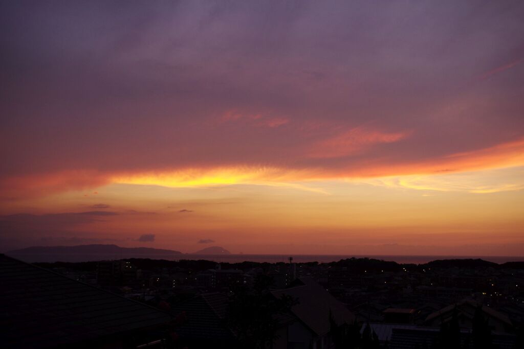 夕暮れの玄界島８月最後の日