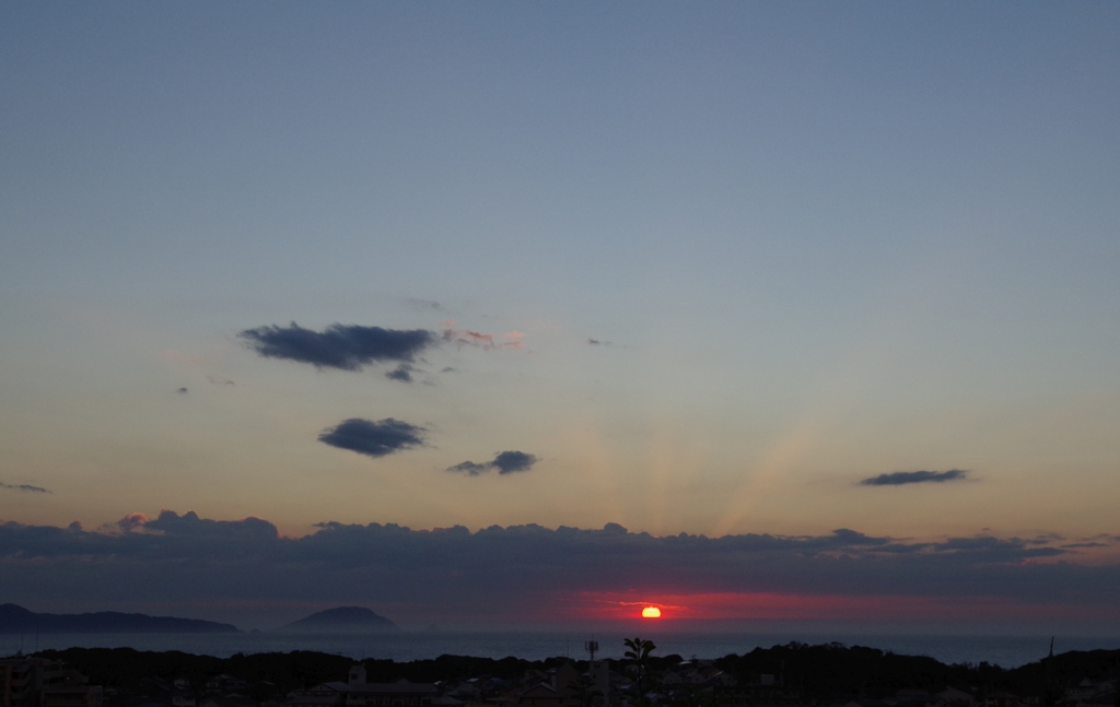 玄界島　日の入り