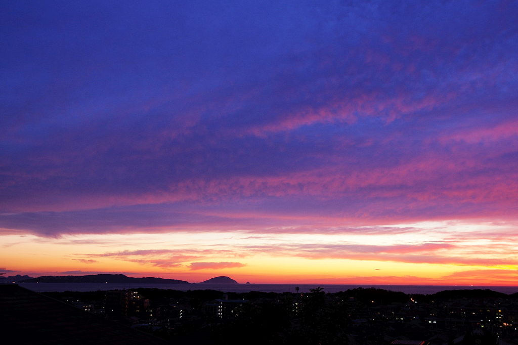 夕焼けの玄界島