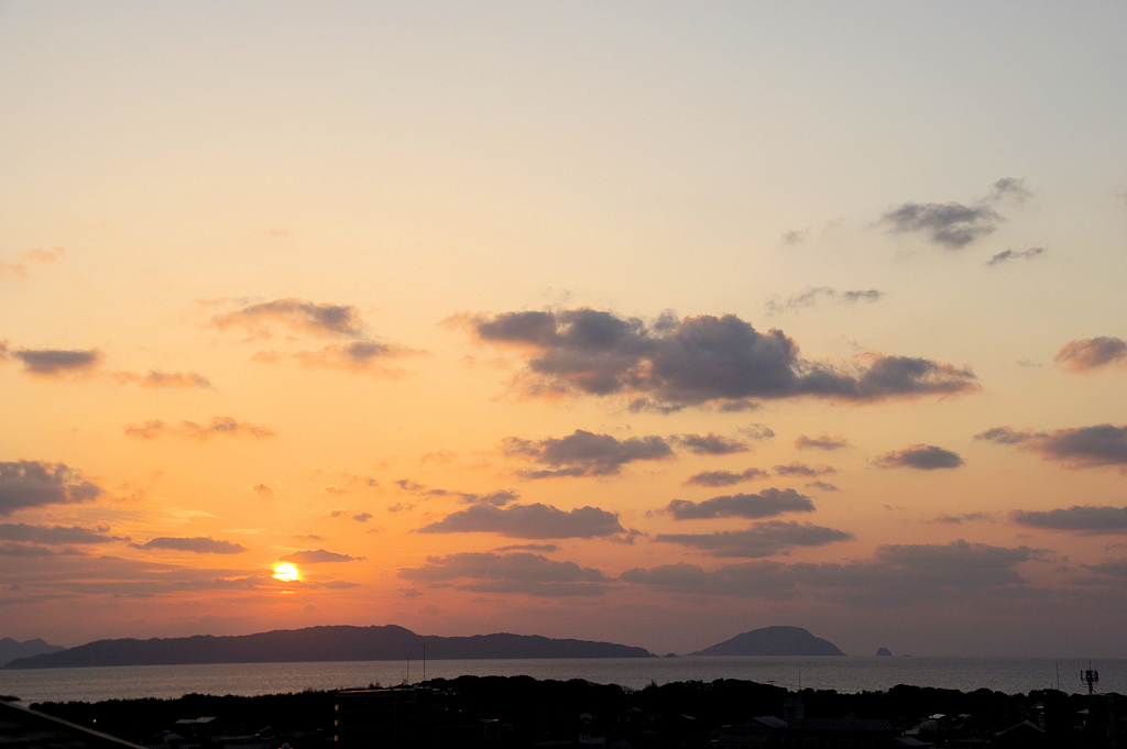 志賀島、玄界島の夕暮れ　