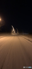 雪道に火の玉落下…