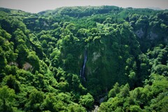 九重夢大橋から見た鳴子川上流の滝