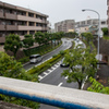 雨に濡れたニュータウン