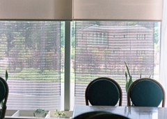 ガラス越しの歪む風景