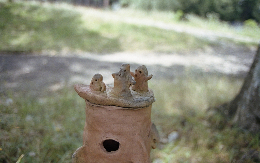 埴輪の頭に小さな埴輪が…