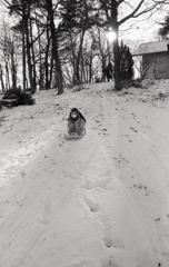気を付けて！先は凍った明神池だよ！（笑