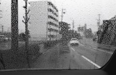 雨に濡れながらたたずむ人がいる