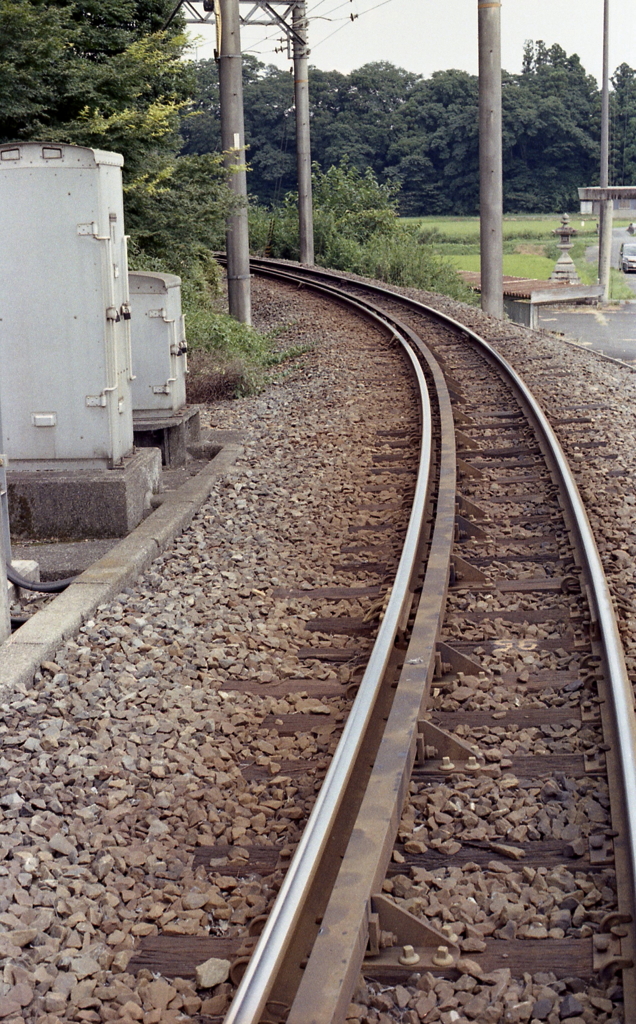 ナローゲージ（線路幅762mm）のカーブ