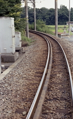 ナローゲージ（線路幅762mm）のカーブ