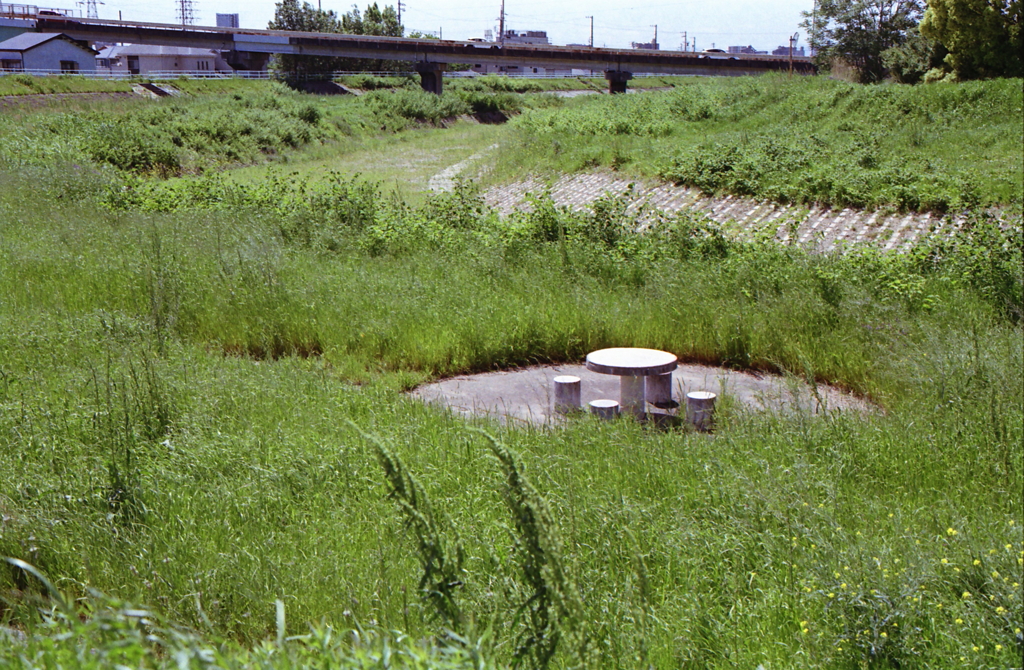 枯れ内津の河川敷