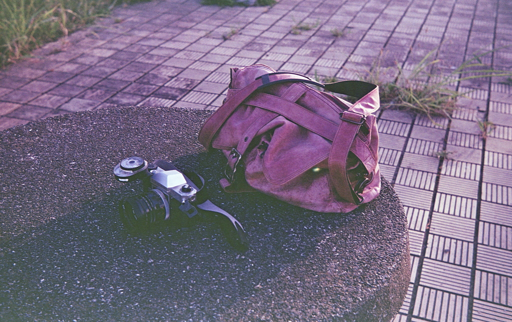 夕陽のカメラバック