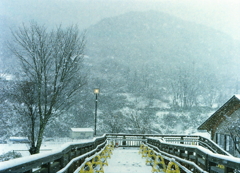 和田宿ステーションの雪景色