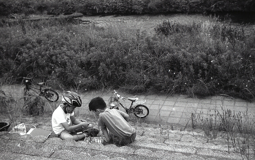 カードで遊ぶ子供達