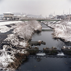 内津川雪風景