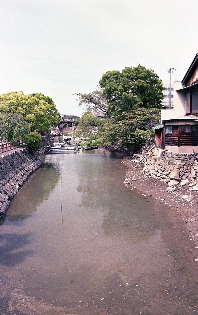 引き潮の入り江風景